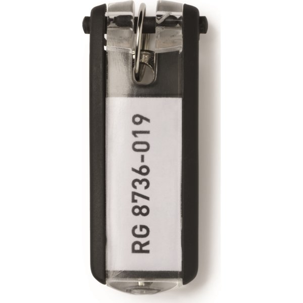 Durable Key Clip Nøglering/brik | Sort | 6 stk.