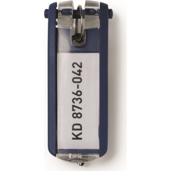 Durable Key Clip Nøglering/brik | Blå | 6 stk.