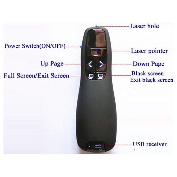 2.4GHz USB wireless laser pointer, sort