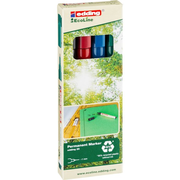 Edding 25 Ecoline Permanent Marker | 4 farver