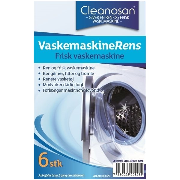 Cleanosan Rengøringstabs | Vaskemaskine | 6 tabs