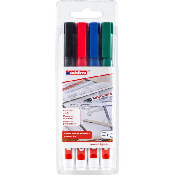 Edding 400 Permanent Marker | 4 farver