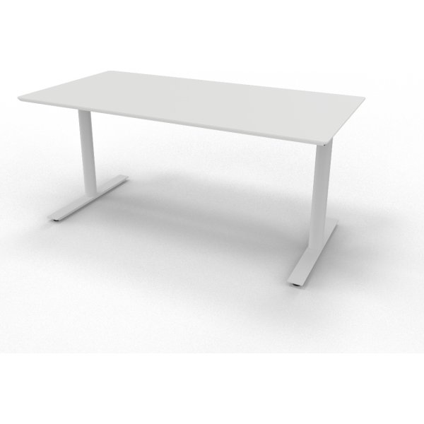 InLine hæve-/sænkebord, 160x80 cm, hvid/alu