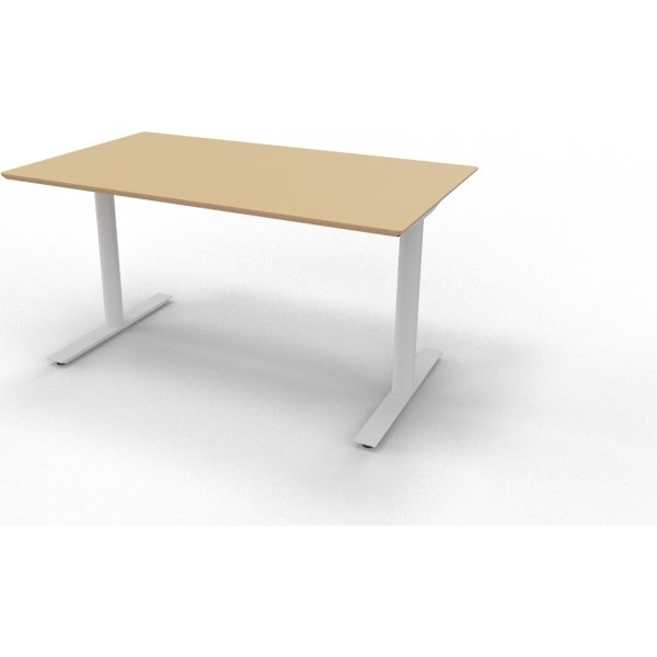 InLine hæve-/sænkebord, 140x80 cm, bøg/alu