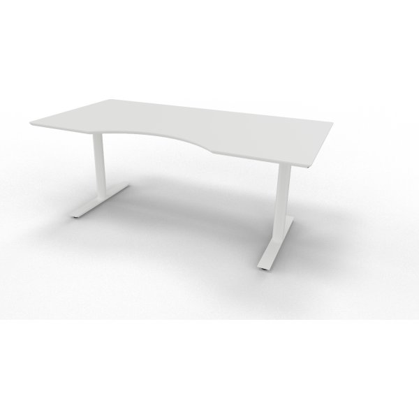 InLine hæve-/sænkebord, 180x90 cm, center, hvid