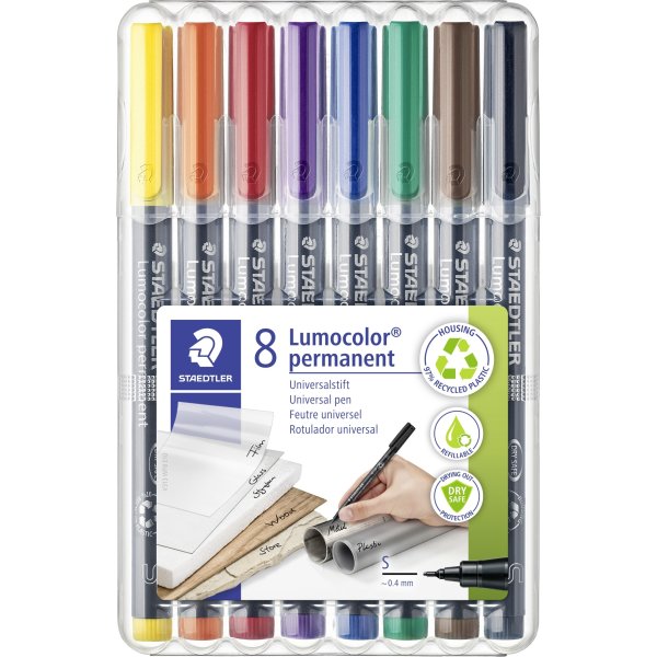 Staedtler Lumocolor 313 Marker S, perm, 8 stk.