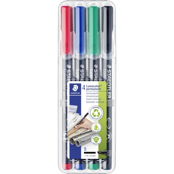 Staedtler Lumocolor 314 Marker B, perm, 4 stk.