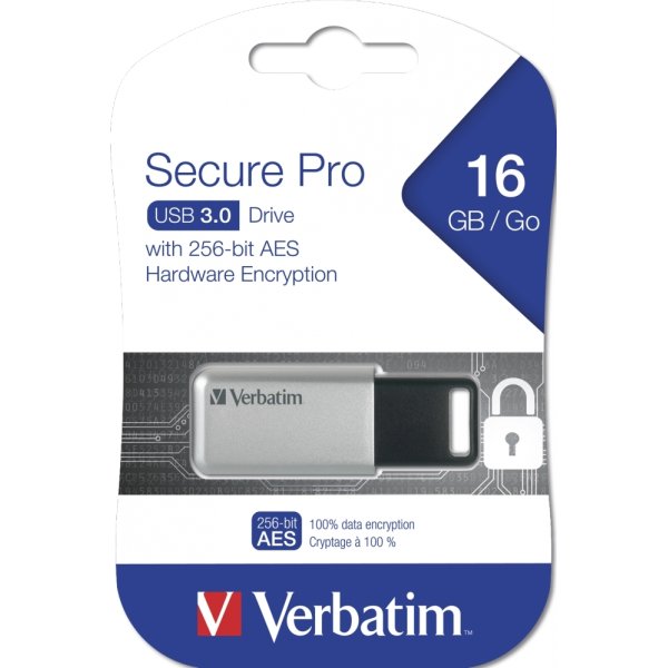 Verbatim USB 3.0 Secure Data Pro 16GB, Sølv
