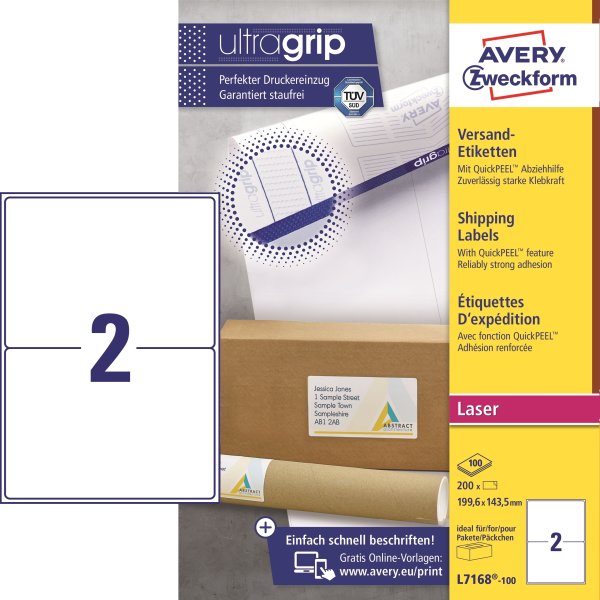Avery L7168 Etiketter | A5 | 200 stk.