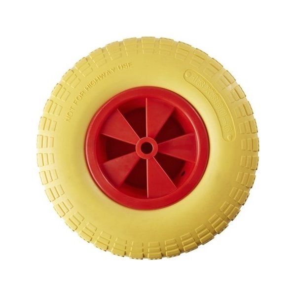 Grouw trillebørhjul, 13'', gul
