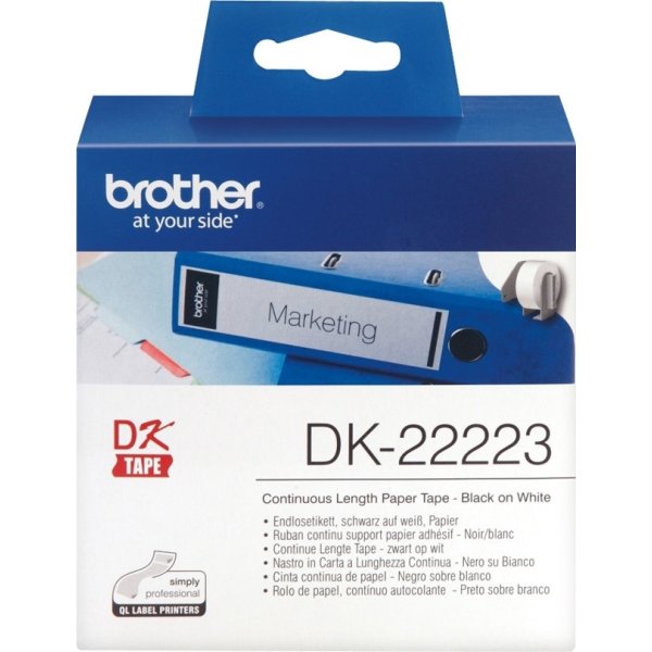 Brother DK22223 papirtape, 50mm, hvid