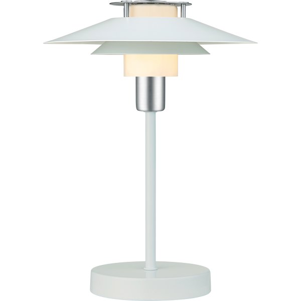 Rivoli Bordlampe, Ø24 cm, Hvid/Krom