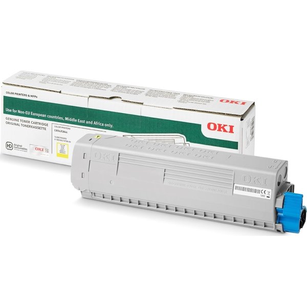 OKI C824 Lasertoner, gul, 10.000 sider