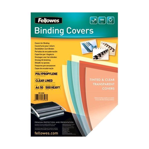 Fellowes Binding Covers A4, transparent, 500 mic