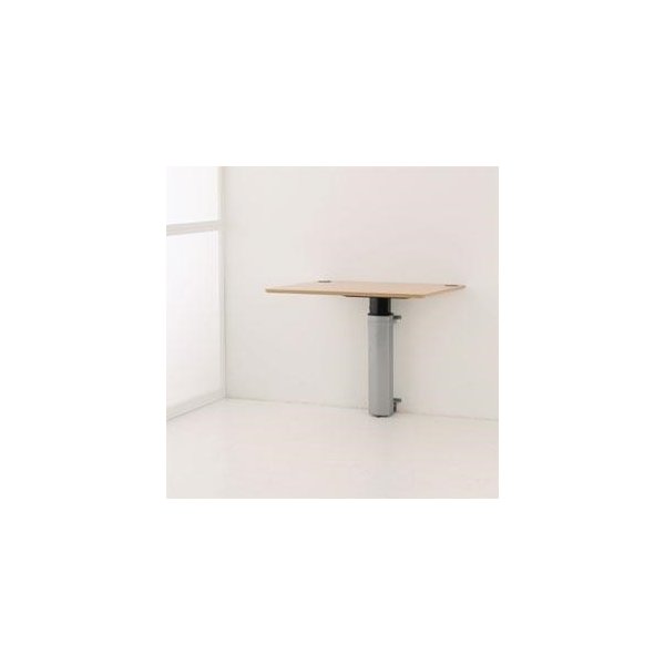 Compact hæve-/sænkebord, 120x80, til væg, alu/bøg