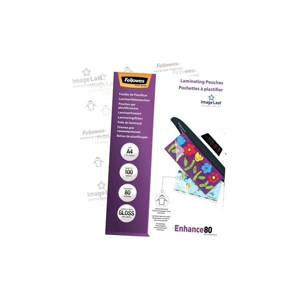 Fellowes Enhance 80 mic A4 Lamineringslomme, gloss