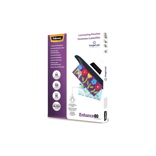 Fellowes Enhance 80 mic A4 Lamineringslomme, gloss
