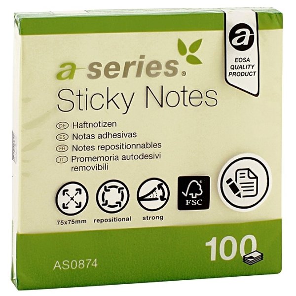 a-series Notes | 75x75 mm | Gul