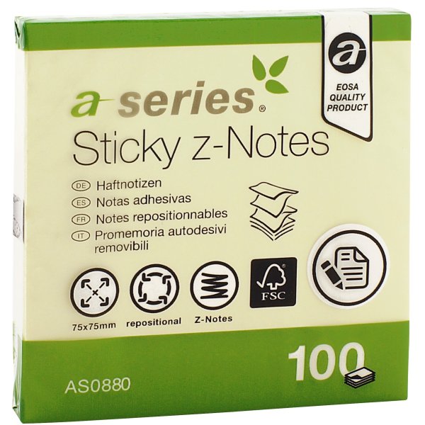 a-series Z-Notes | 75x75 mm | Gul
