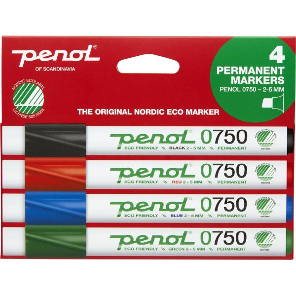 Penol 0750 Permanent Marker | 4 farver