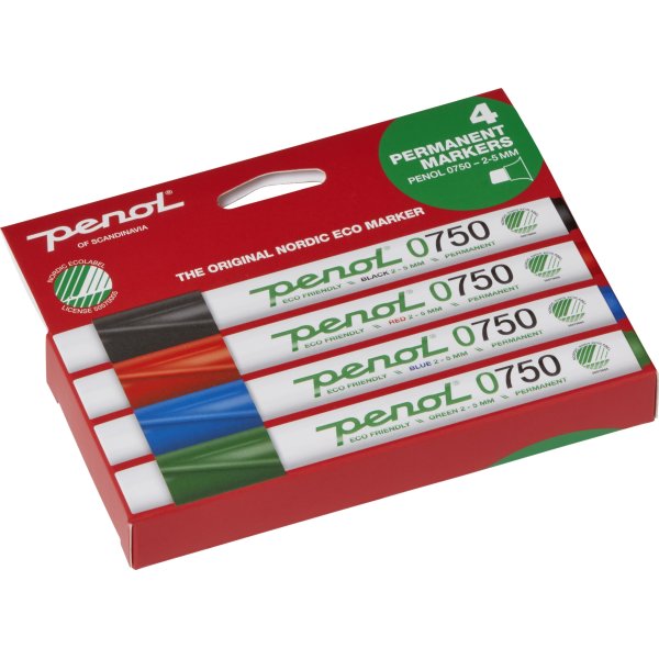 Penol 0750 Permanent Marker | 4 farver