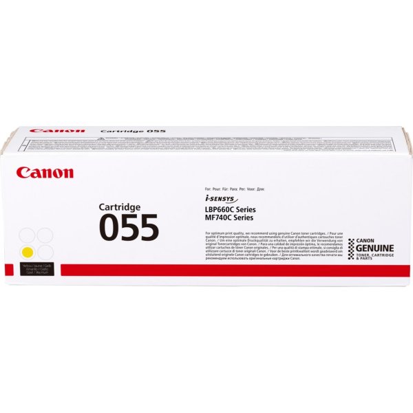 Canon 055 lasertoner, gul, 2.100 sider