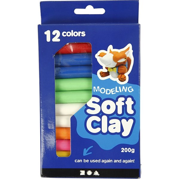 Soft Clay Modellervoks, 200 g, ass. farver