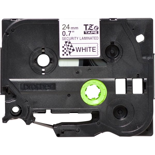 Brother TZe-SE5 sikkerhedstape, 24mm, sort på hvid