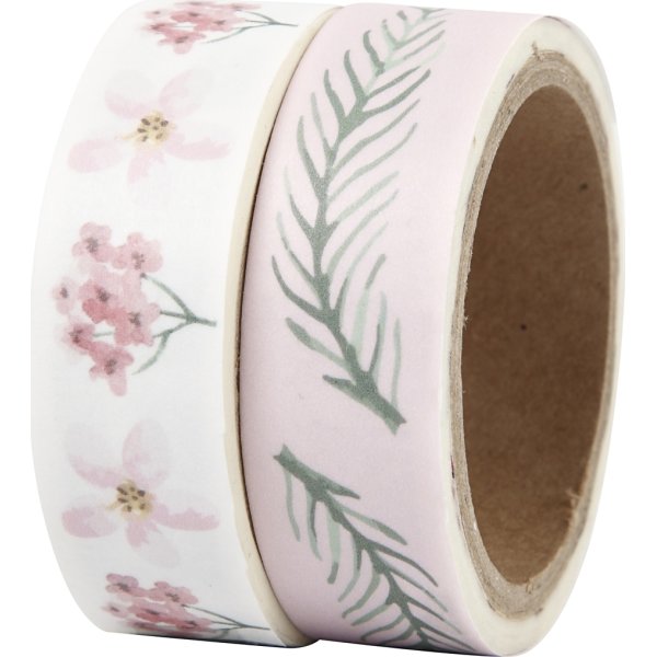 Vivi Gade Maskingtape, 15mm, 2 rl, blomster/blade