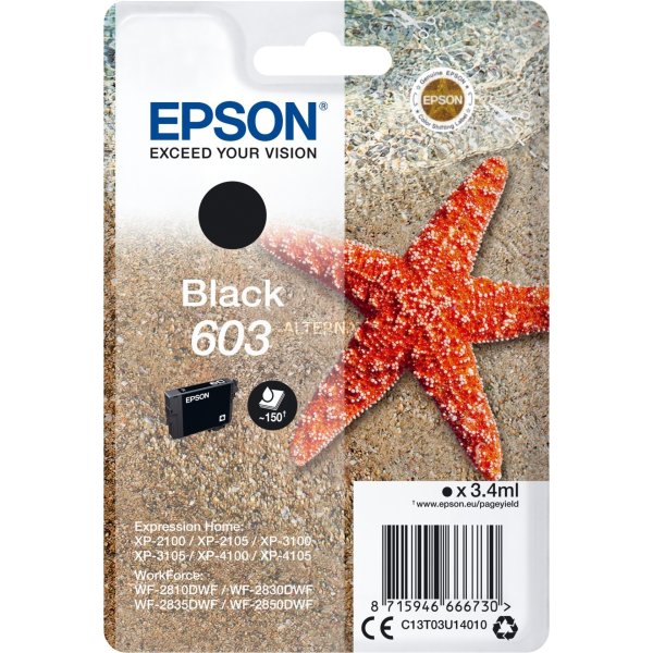 Epson 603 blækpatron, sort, blister