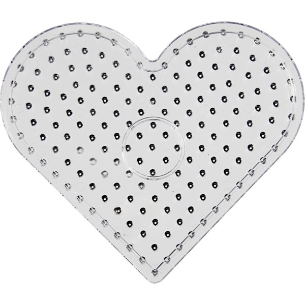 Jumbo Perleplade, 17 cm, hjerte, 5 stk