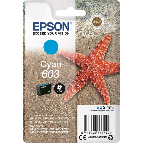Epson 603 blækpatron cyan, blister, 2,4 ml