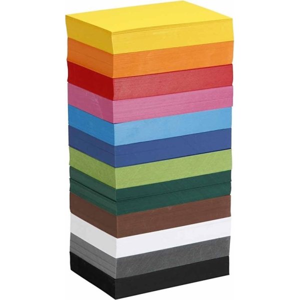 Colortime Karton, A6, 180g, 1200 ark, ass. farver 