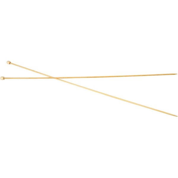 Strikkepinde, nr. 2,5, L: 35 cm, bambus