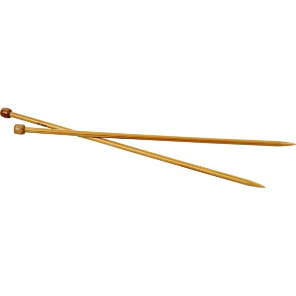 Strikkepinde, nr. 7, L: 35 cm, bambus