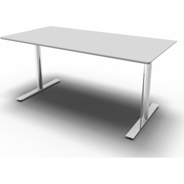 Inline Kantinebord, L 160 cm, Lys grå/Krom