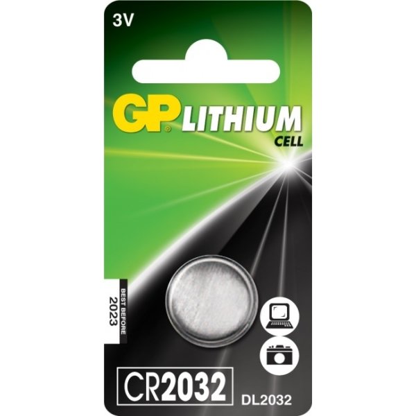 GP CR2032 Lithium knapcelle batteri, 1 stk.