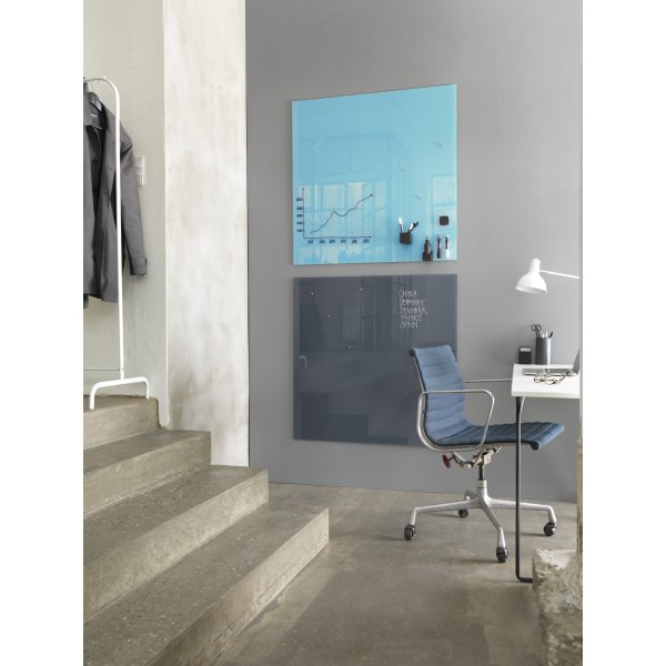 Glassboard magnetisk glastavle 100 x 100 cm, grå