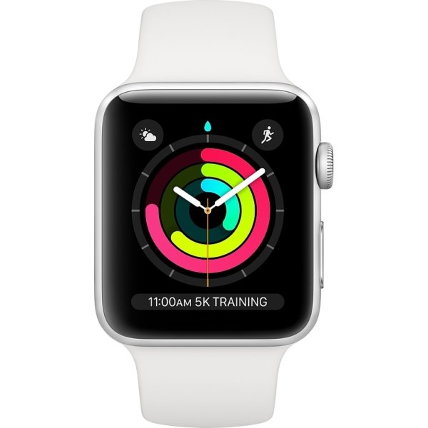 Apple Watch Series 3 GPS, 38mm sølv, hvid rem - Køb på lomax.dk - Fri