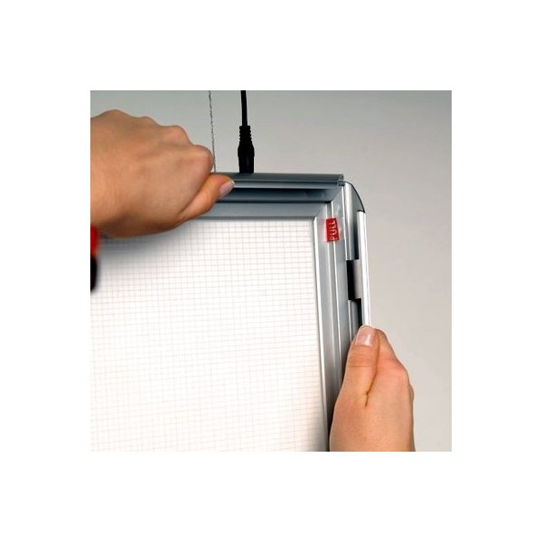 Snap-frame dobbeltside LED ramme, A4, Vertikal