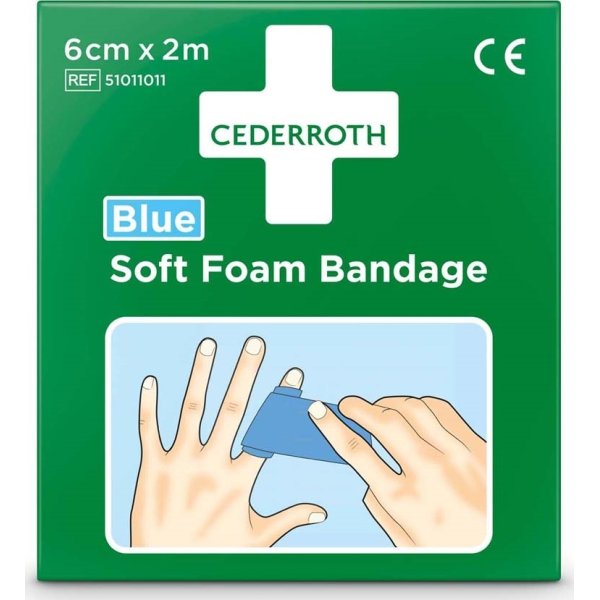 Cederroth Soft Foam Bandage | Blå | 6 cm x 2 m