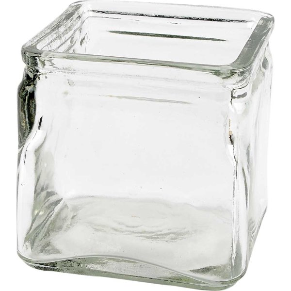 Lysglas, firkantet, 10x10 cm, 12 stk