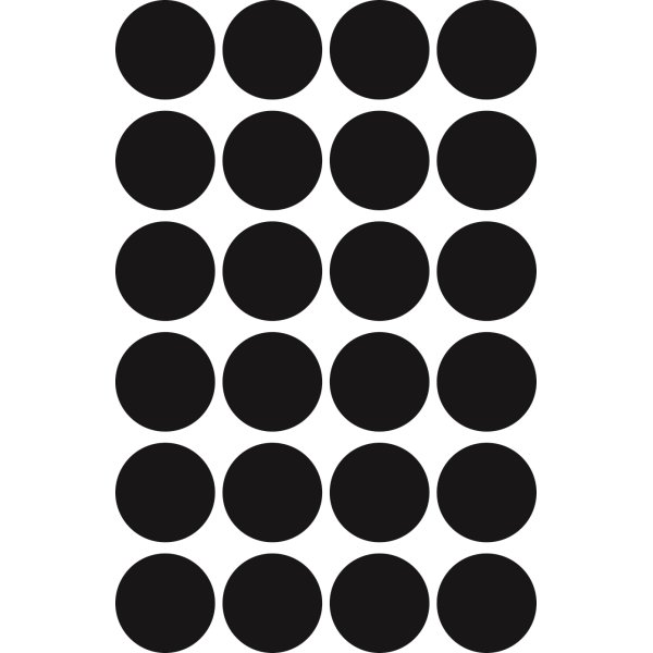 Avery Etiket farvedots | Ø18 mm | Sort | 96 stk.