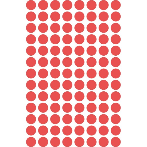Avery Etiket farvedots | Ø8 mm | Rød | 416 stk.