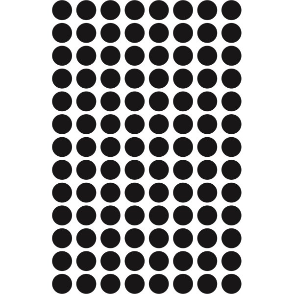 Avery Etiket farvedots | Ø8 mm | Sort | 416 stk.