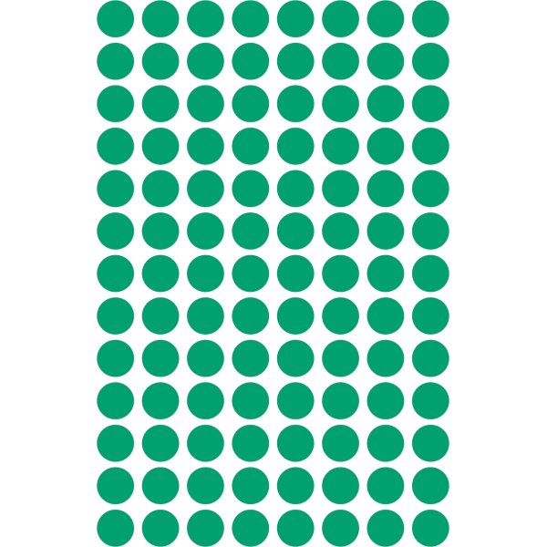 Avery Etiket farvedots | Ø8 mm | Grøn | 416 stk.