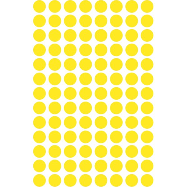 Avery Etiket farvedots | Ø8 mm | Gul | 416 stk.
