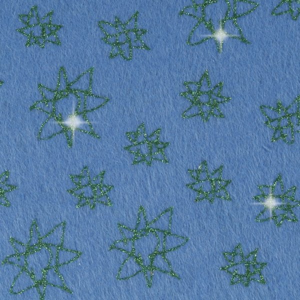 Hobbyfilt m/stjerner, A4, 10 ark, blå/grøn