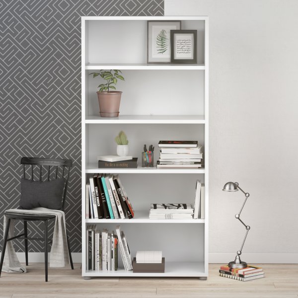 BudgetLine reol med 5 rum, hvid
