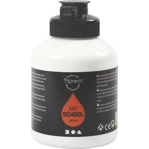 Pigment Kunstnermaling, 500 ml, white